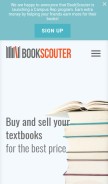 How bookscouter.com looks like on a mobile device such as an iPhone.