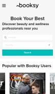 How booksy.com looks like on a mobile device such as an iPhone.