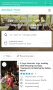 How bookyogaretreats.com looks like on a mobile device such as an iPhone.