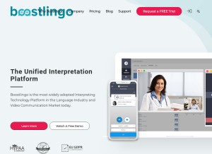 How boostlingo.com looks like on a tablet such as an iPad.