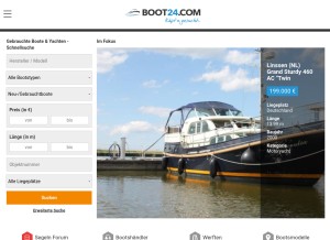 How boot24.com looks like on a tablet such as an iPad.