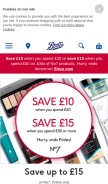 How boots.com looks like on a mobile device such as an iPhone.