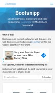 How bootsnipp.com looks like on a mobile device such as an iPhone.