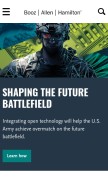 How boozallen.com looks like on a mobile device such as an iPhone.