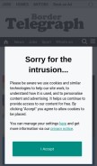 How bordertelegraph.com looks like on a mobile device such as an iPhone.