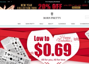 How bornprettystore.com looks like on a tablet such as an iPad.