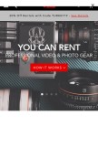 How borrowlenses.com looks like on a mobile device such as an iPhone.