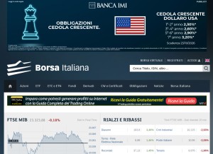 How borsaitaliana.it looks like on a tablet such as an iPad.