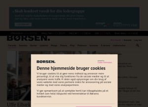 How borsen.dk looks like on a tablet such as an iPad.