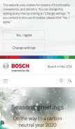 How bosch.us looks like on a mobile device such as an iPhone.