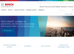 How boschsecurity.com looks like on a tablet such as an iPad.
