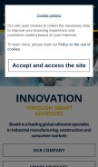 How bostik.com looks like on a mobile device such as an iPhone.