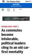 How bostonglobe.com looks like on a mobile device such as an iPhone.