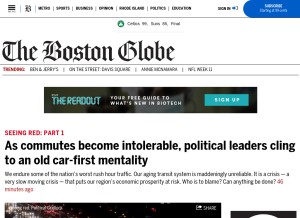 How bostonglobe.com looks like on a tablet such as an iPad.