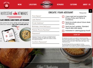 How bostonmarket.com looks like on a tablet such as an iPad.