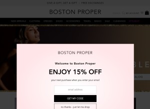 How bostonproper.com looks like on a tablet such as an iPad.