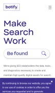 How botify.com looks like on a mobile device such as an iPhone.