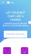 How botsify.com looks like on a mobile device such as an iPhone.