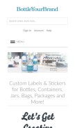 How bottleyourbrand.com looks like on a mobile device such as an iPhone.