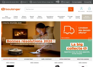 How boulanger.fr looks like on a tablet such as an iPad.
