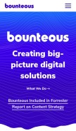 How bounteous.com looks like on a mobile device such as an iPhone.