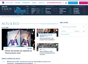 How boursorama.com looks like on a tablet such as an iPad.