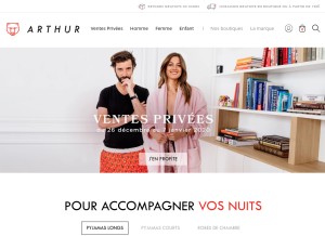How boutique-arthur.com looks like on a tablet such as an iPad.