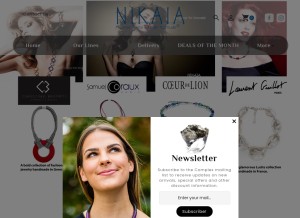 How boutique.nikaia.com looks like on a tablet such as an iPad.