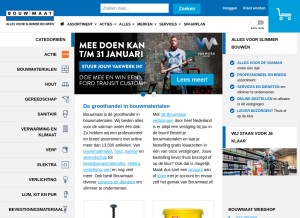 How bouwmaat.nl looks like on a tablet such as an iPad.