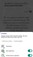 How bowencraggs.com looks like on a mobile device such as an iPhone.