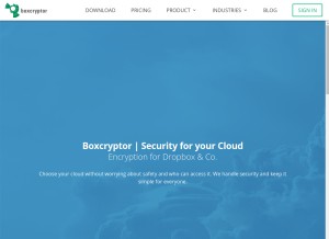 How boxcryptor.com looks like on a tablet such as an iPad.