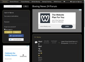 How boxingforum24.com looks like on a tablet such as an iPad.