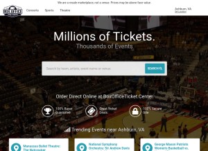 How boxofficeticket.center looks like on a tablet such as an iPad.