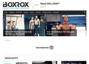 How boxrox.com looks like on a tablet such as an iPad.