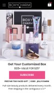 How boxycharm.com looks like on a mobile device such as an iPhone.