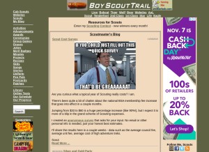How boyscouttrail.com looks like on a tablet such as an iPad.