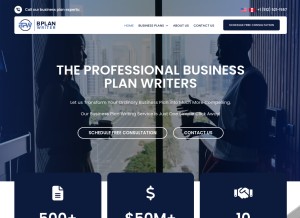How bplanwriter.com looks like on a tablet such as an iPad.