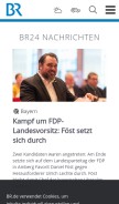 How br.de looks like on a mobile device such as an iPhone.