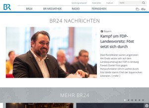 How br.de looks like on a tablet such as an iPad.