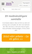 How brackediakoni.se looks like on a mobile device such as an iPhone.