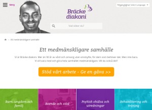 How brackediakoni.se looks like on a tablet such as an iPad.