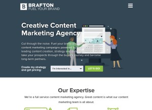 How brafton.com looks like on a tablet such as an iPad.