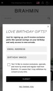 How brahmin.com looks like on a mobile device such as an iPhone.