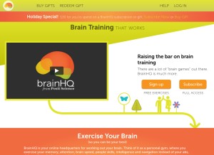 How brainhq.com looks like on a tablet such as an iPad.