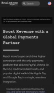 How braintreepayments.com looks like on a mobile device such as an iPhone.