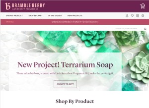 How brambleberry.com looks like on a tablet such as an iPad.