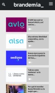 How brandemia.org looks like on a mobile device such as an iPhone.