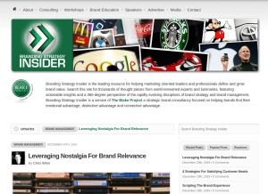 How brandingstrategyinsider.com looks like on a tablet such as an iPad.