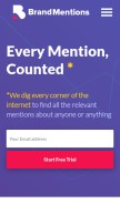 How brandmentions.com looks like on a mobile device such as an iPhone.