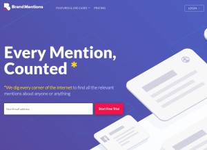 How brandmentions.com looks like on a tablet such as an iPad.